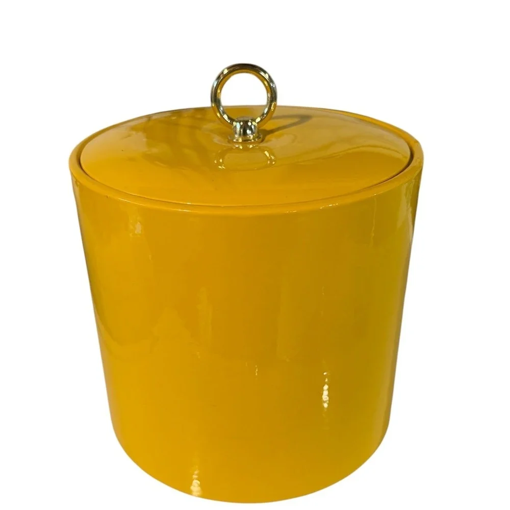 Vintage MCM 60's Mod Georges Briard Yellow Retro Bar Ware Ice Bucket